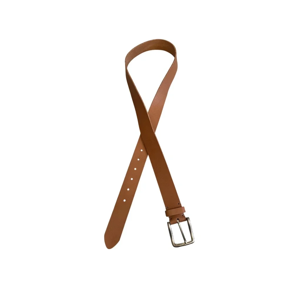 Goodfellow & Co Mens Tan Genuine Leather Belt Silver Buckle Size 38-40 Large